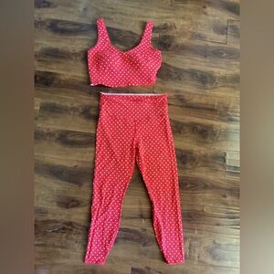 Red All in Motion Polka Dot Two-Piece Workout Set